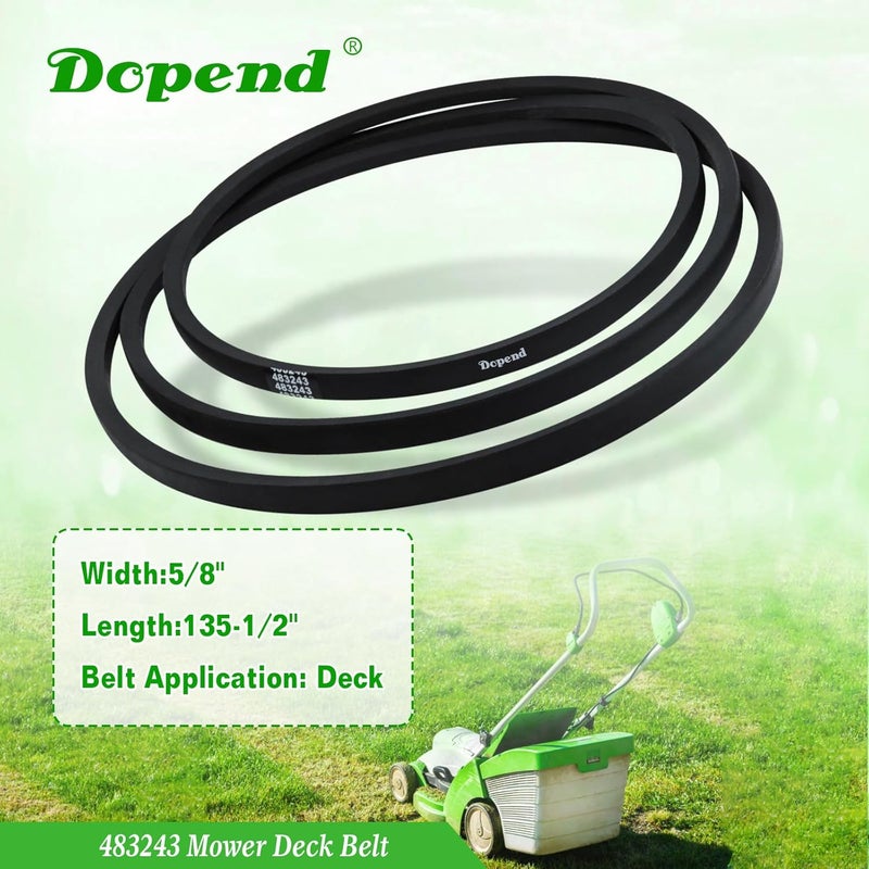 Dopend 483243 Mower Deck Belt 5/8'' x 135-1/2'' for Scag Tiger Cat, Scag Tiger Cub, Scag Wildcat with 61 inch Deck, Replaces 483243 Scag Deck Belt - Image 4